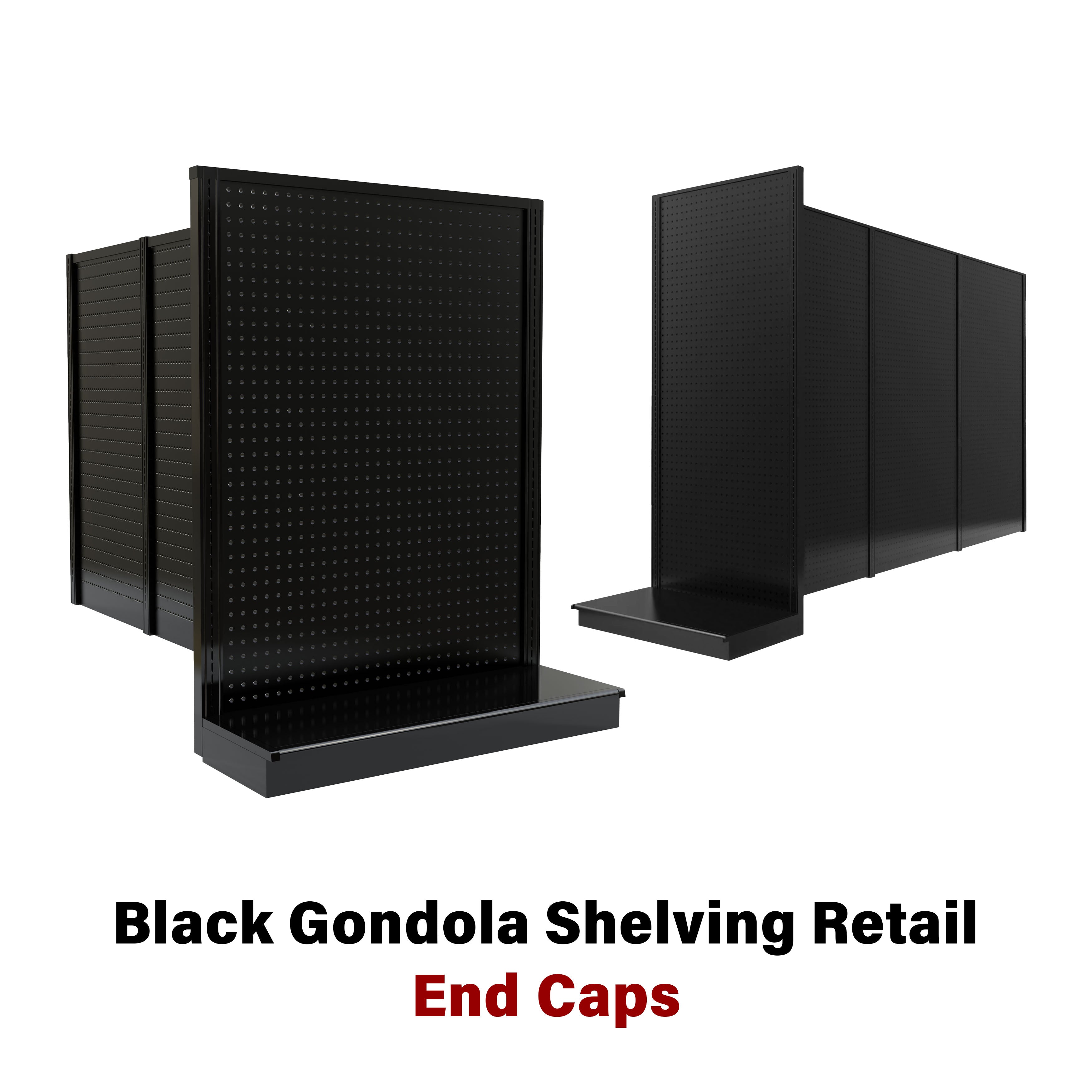 Black Gondola Shelving Retail End Caps