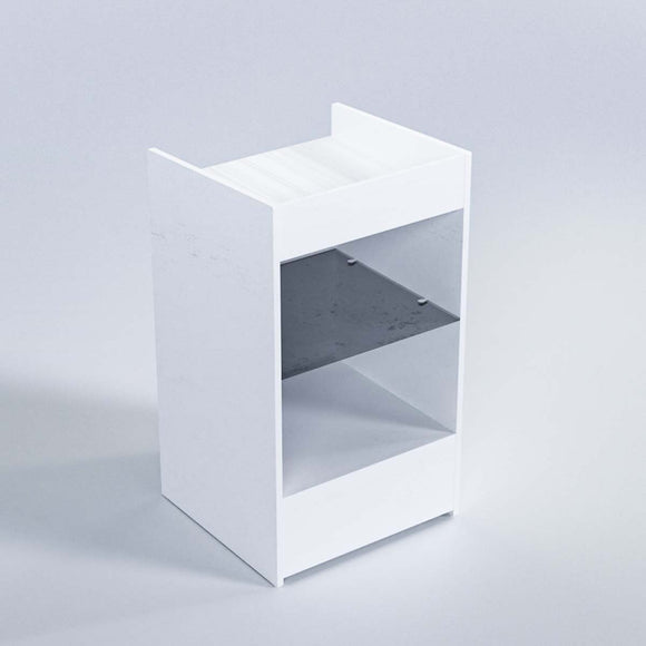 CASH REGISTER STAND W/GLASS WHITE 24