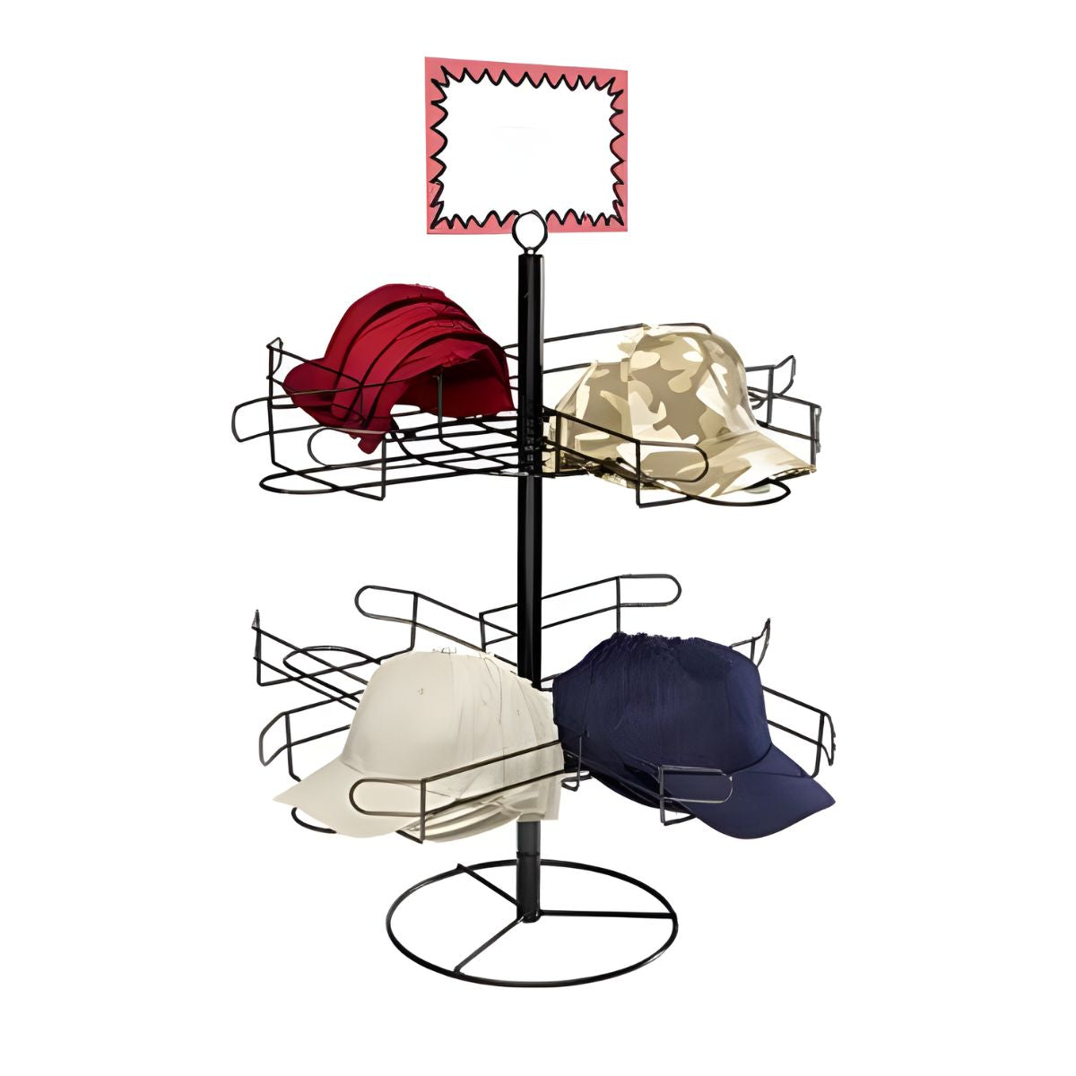 2-Tier Countertop Cap Display – Wholesale Store Fixture & Fine Carpentry