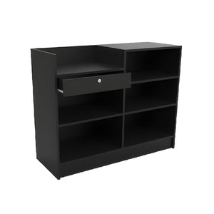 CASH WRAP REGISTER COUNTER BLACK 48"L x 18"W x 38"H
