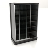 Lozier Gondola Security Case with Black Shelving – 48"W x 84"H x 19"D