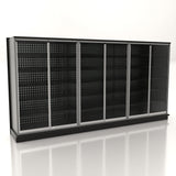 Lozier 12-Foot Wide Gondola Security Case with Black Shelving, 21 Shelves 84H x 16D