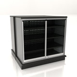 Lozier 4-Foot Wide Double-Sided Gondola Security Case with Shelving – 54"H, Black