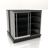 Lozier 4-Foot Wide Double-Sided Gondola Security Case with Shelving – 54"H, Black