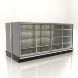 Lozier 8-Foot Wide Double-Sided Gondola Security Case with Shelving – 54"H x 19"D, Platinum