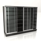 Lozier 8-Foot Wide Gondola Security Case with Black Shelving – 84"H x 22"D