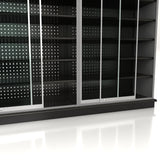 Lozier 8-Foot Wide Gondola Security Case with Black Shelving – 84"H x 22"D
