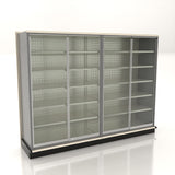 Lozier 8-Foot Wide Gondola Security Case with Shelving – 84"H x 19"D, Platinum