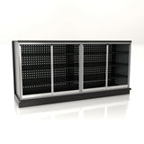 Lozier 8-Foot Wide Double-Sided Gondola Security Case with Shelving – 54"H x 22"D, Black