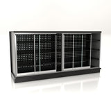 Lozier 8-Foot Wide Double-Sided Gondola Security Case with Shelving – 54"H x 22"D, Black