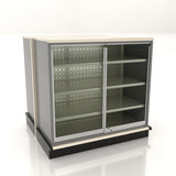 Lozier Double-Sided Gondola Security Case with Shelving – 48"W x 54"H x 19"D, Platinum
