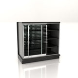 Lozier Gondola Security Case with Black Shelving – 48W x 54H x 16D