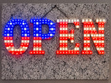 Sparkling Business Image Sign – Open Flag