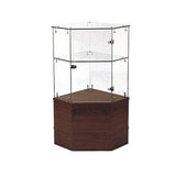 Half Vision Pentagon Corner Case W/ Swing Door & Lock, 18" Square x 38" H