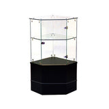 Half Vision Pentagon Corner Case W/ Swing Door & Lock, 38" H x 18" W x 18" L