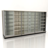 Lozier 12-Foot Wide Gondola Security Case with Shelving – 84"H x 22"D, Platinum
