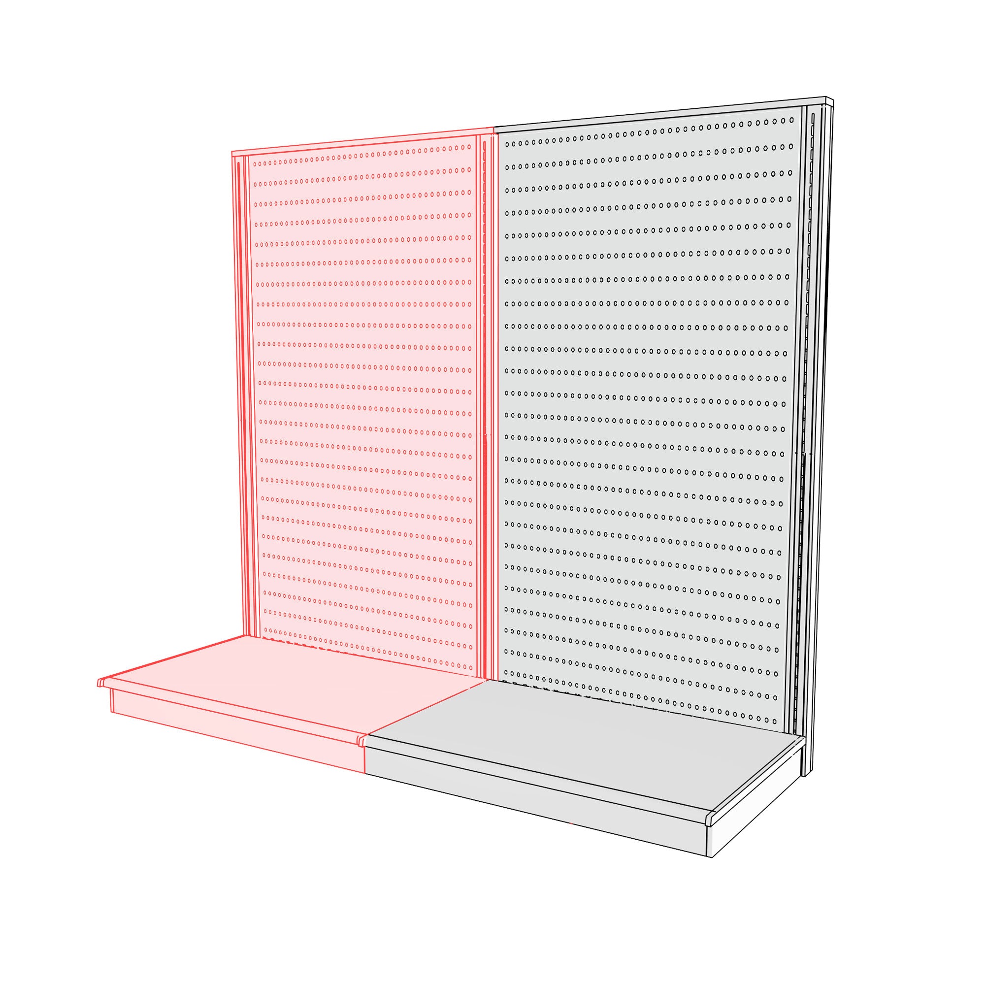 Lozier Gondola Wall Display Starter, Black 48W 84H 19D