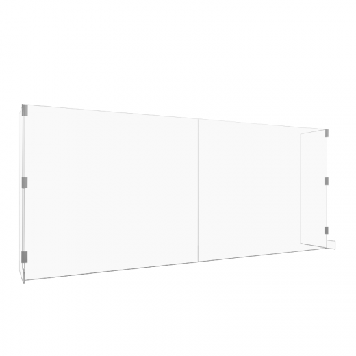 Sneeze Guard For Desk 72”w x 36”h Countertop Clear Acrylic