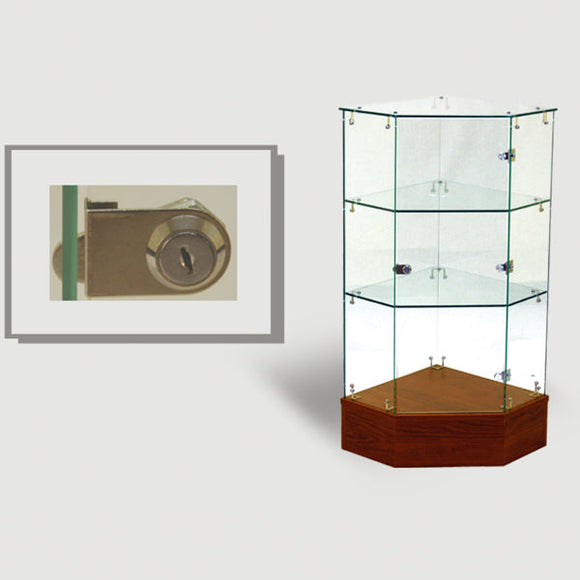 Full Vision Pentagon Corner Case W/ Swing Door & Lock, 38
