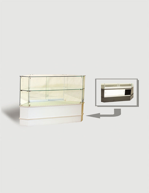 Half Vision Corner Show Case 42'' Square x 38