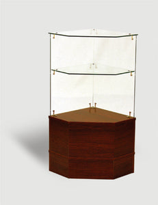 Half Vision Pentagon Corner Case 18" Square x 38" H