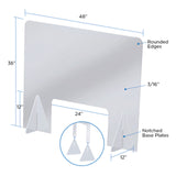 Sneeze Guard Grocery C-Store Checkout Counter, Acrylic W/Base 48 x 36H