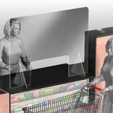 Sneeze Guard Grocery C-Store Checkout Counter, Acrylic W/Base 48 x 36H