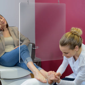 Hanging Sneeze Guard For Nail Salon Beauty Spa, Acrylic 24 x 32H