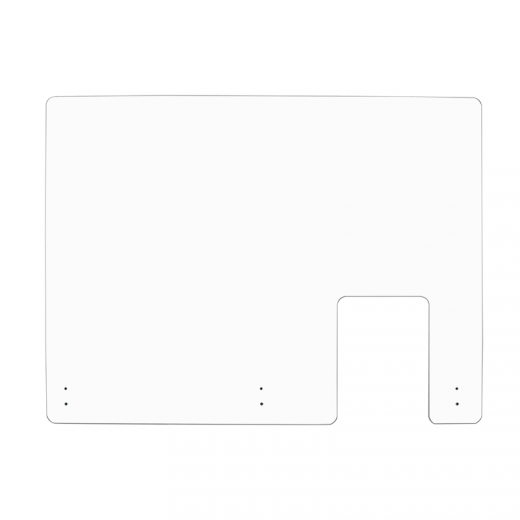Sneeze Guard screw mount Clear Acrylic Cashier Checkout Shield Barrier with Access Hole - Screw Mount