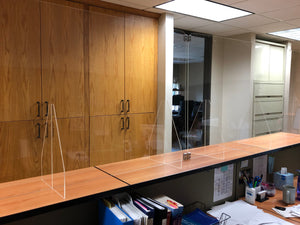 Sneeze guard 24 h x 60 w for desk cubical sneeze guards